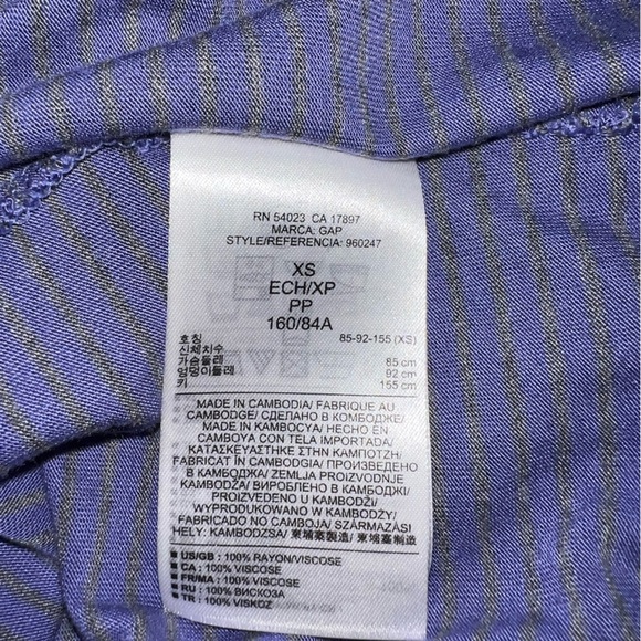 GAP Women's Purple with Gray Stripes Racerback Midi Tank Dress XS - Picture 6 of 6